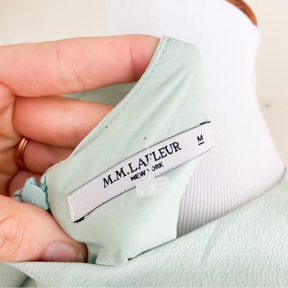 MM Lafleur Antonia blouse size Medium mint green wrap top - Picture 7 of 9